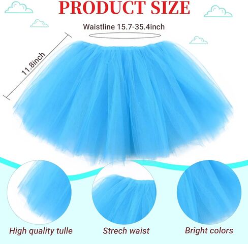 2 Set Kids World Book Day Thing Costume Include 5-layered Tutu Skirts Ponytail Headbands and Striped Knee Socks in Kuwait