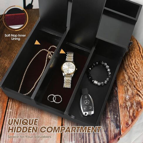 Cologne Organizer for Men 3 Tier Cologne Stand Cologne Holder with 2 Hidden Compartment, Wooden Perfume Organizer Cologne Display Shelf, Perfume Holder, Dresser Organizer in Kuwait