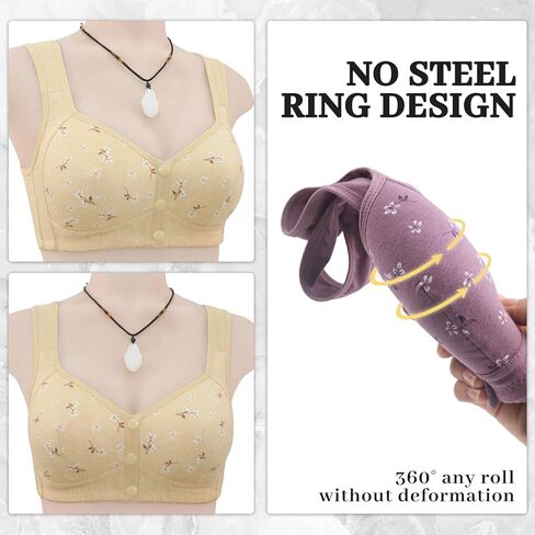 Front Button Bra Convenient Snap Sleep Bra Front Closure Sports Bras Women Cotton Everyday Sleep Bras for Older Women No Wire in Saudi Arabia