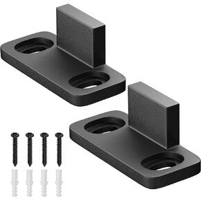 SMARTSTANDARD Universal Sliding Barn Door Floor Guide Floor Mount Fit for Bypass/Closet/Pocket Doors C-Guide Black 2Pack