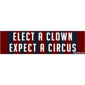 Elect a Clown Expect a Circus Bumper Sticker - [11" x 3"]