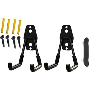 Skateboard Hanger Wall Mount, Skateboard Wall Mount, Skateboard Hanger, Skateboard Rack, Skateboard Hooks, Storage Holder Display, for Home and Garage Mount Skateboard and Longboard - No Board, 2-Pcs