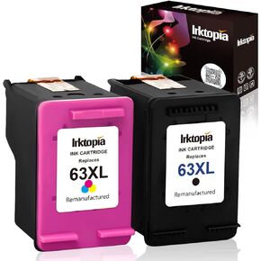 Inktopia Remanufactured Ink Cartridge Replacement for HP 63XL 63 XL Black and Color use with HP Officejet 5255 5258 3830 3833 4650 Envy 4520 4516 DeskJet 1112 2132 3633 3634 Printer