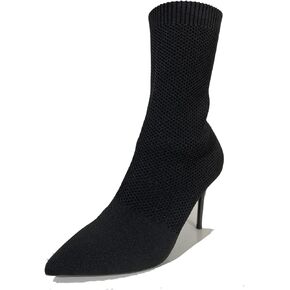 Women's Sexy Pointed Toe Sock Ankle Boots Stiletto High Heels Mid Calf Booties Stretch Knit Shoes Warm…