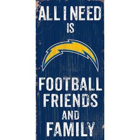 Fan Creations Need is Football, Family & Friends Sign Color San Diego Chargers, Multicolored