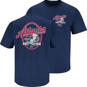 Smack Apparel Atlanta Baseball Fans. A Drinking Town with a Baseball Problem Navy T-Shirt Or Tank (Sm-5x)