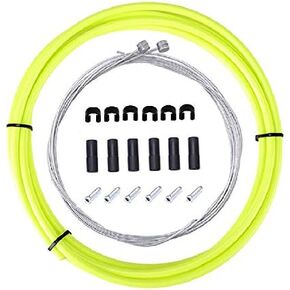 Brake Cable Housing Kit Set for Road Mountain Bicycle Cycling, Package Includes: Brake Cables, Brake housing, Ferrules, Cable end caps, C-Clips Buckle (Green)