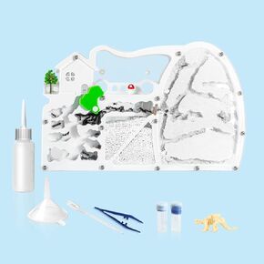 2PCS Ant Farm Castle with Connecting Tubes and Forage Box, Sand Ant Colony Observation Kit, Ant Viewing Habitat Science Kit, Educational & Learning Science Kit for Kids, Adults, Student