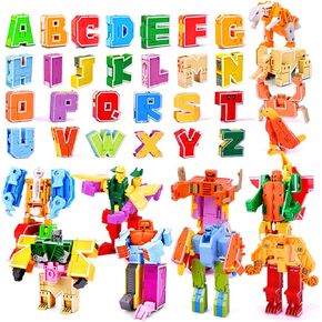 Alphabet Animal Toys for Kids,Letter Deformation Toys Alphabet Robots Transforming Toys,Puzzle Early Education Blocks,ABC Classroom Teaching Learning Toys,Carnival Prizes, Christmas Toys（26pcs A-Z