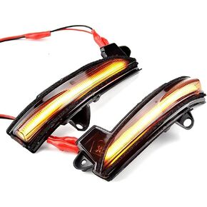 2pcs Dynamic Blinker Mirror Light compatible with For-d Fu-sion Mon-deo 2013-2020 USA Version LED Turn Signal Side Indicator-Crystal white