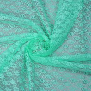 MDS Pack of 10 Yard Bridal Solid Raschel Lace Fabric, Vintage Lace Fabric Bolt for Wedding Dress,Fashion, Crafts, Decorations Lace Trim Fabric 55" Width- Mint