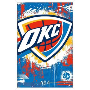 Trends International NBA Oklahoma City Thunder - Maximalist Logo 23 Wall Poster, 22.37" x 34.00", Premium Unframed Version