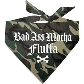 Bada$$ Mother Fluffa Dog Bandana (Camo, OS 266)