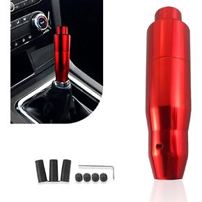 1 PC Car Modified Gear Lever, 5.7" Racing Decorative Alloy Easy-Grip Shift Knob with Adapter, Gear Shifting Smooth Operation Long Handle, Universal for Automatic Transmission Cars (Black)