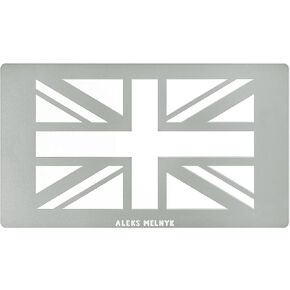Aleks Melnyk No.430 Metal Stencil, British Flag, Royal Union Flag, Union Jack, Small Stencil, 1 PC, Template for Wood Burning, Engraving, Crafting, Scrapbook