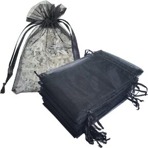 50 Count Organza Drawstring Gift Bag for Jewelry,Dried Lavender Flowers,Sheer Fabric 4x6 Inches Mesh Purple Voile Pouch for Baby Shower,Christmas,Baby Girl Birthday,Party Favors,Wedding,Beach