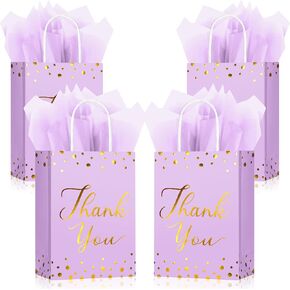 YOTNUS 𝟯𝟬 𝗣𝗰𝘀 Rose Gold Thank-You-Gift-Bags with Tissue Paper, Small Gift Bags with Handles, for Wedding, Baby Shower, Business, Guest, Return Gifts, Welcome Gift Bags