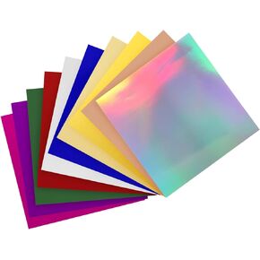 PATIKIL 12"x12" Metallic Mirror Board Sheets, 20 Pack 10 Colors Cardstock Foil Board Reflective Sheet 250gsm for Scrapbook Poster DIY Craft Invitation Card