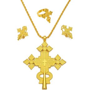 Ethiopian Eritrean Cross Jewelry, Ethiopian Jewelry for Women Set, Eritrean Jewelry Sets Necklaces Earrings Ring for Women Africa Ethnic Wedding Party Gifts