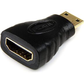 StarTech.com HDMI® to HDMI Mini Adapter - HDMI Female to Mini HDMI Male for camera to a High Definition TV or Monitor (HDACFM),Black 0.5" x 0.9" x 1.4"