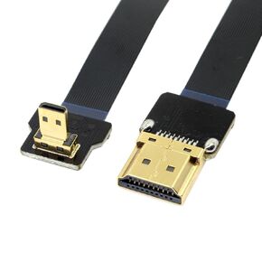 chenyang CY HDMI Male to Micro HDMI Male 90 Degree UP Angled FPC Flat Cable 20cm for FPV HDTV Multicopter Aerial Photography HDMI Port Display