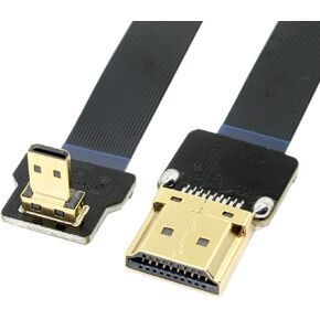 تشينيانغ CY HDMI ذكر إلى مايكرو HDMI ذكر 90 درجة بزاوية FPC كابل مسطح 20 سم لـ FPV HDTV Multicopter التصوير الجوي منفذ HDMI in Kuwait