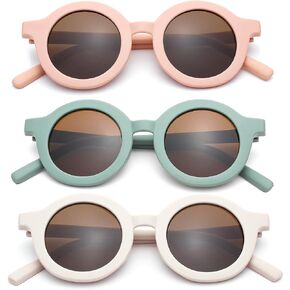 Toddler Sunglasses for Girls Boys - Kids Round UV400 Protection Glasses Age 2-8