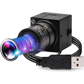1080P USB Webcam 2MP HD Web Camera Low Illumination 0.01Lux USB2.0 Camera, H.264 High Definition IMX322 Webcam with 2.8-12mm Varifocal Lens
