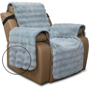 Soft Faux Fur Sofa Cover Thick Shaggy Fuzzy Sectional Couch Cover Non-Slip Plush Sofa Slipcover Furniture Protector for Kids, Pets(4 Seater Sofa, Lightbrown-Bubble)