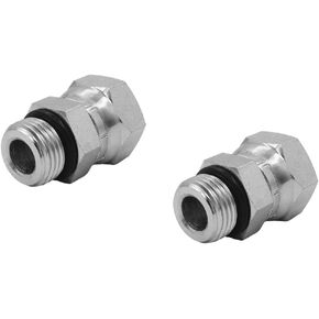 (2-PACK) 6900-08-08-O تركيب محول خرطوم هيدروليكي 1/2 بوصة ذكر O-Ring Boss (3/4 بوصة -16UNF) × 1/2 بوصة NPSM أنثى أنبوب دوار (1/2 بوصة -14NPSM) SAE مستقيم الأنابيب المفاصل أنبوب موصل الكربون الصلب