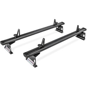 AA-Racks Model ADX32-TR Compatible Ford Transit Connect 2008-13 Aluminum 2 Bar (60") Utility Drilling Van Roof Rack System with Ladder Stopper Gloss White