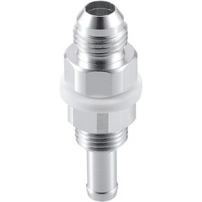 X AUTOHAUX Car Fuel Line Fitting 6AN Male Flare Bulkhead to 5/16" Hose Barb Fuel Tank Fitting Adapters Aluminum Alloy Silver Tone