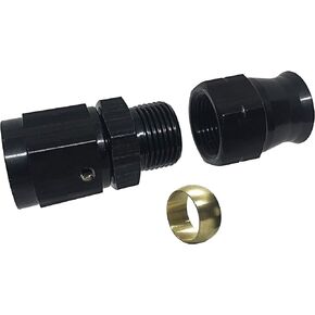 3/8 Tube to 6AN Female Fuel Hose Adapters Aluminum Hard Line Tubing Fitting Black Anodized