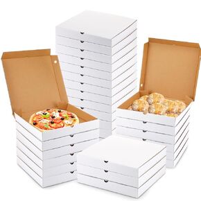100 Pcs Pizza Boxes 12 x 12 Inch Bulk Empty Pizza Box Square Cardboard Pizza Box Reusable Pizza Box Large Pizza Container for Takeout Bakery Restaurant Pizza Party Supplies
