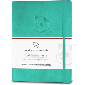 Panda Planner Weekly Turquoise - Productivity & Happiness- 1 Year Planner - 8.5 x 11" - Softcover - Weekly Layout, Calendar, Journal, Daily Gratitude, Personal Organizer: All-in-1! Guaranteed