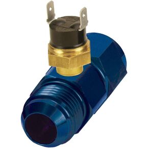 Derale 35022 -10AN x -10AN Premium 180 Degree In-Line Fluid Thermostat , Blue