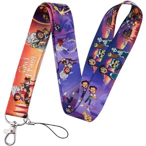 Halloween Owl House Lanyard Keychain, Horror ID Badges Key Lanyard for ID Card Holder, Cell Phone Case