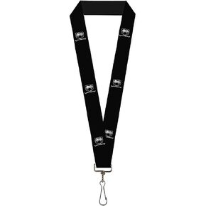 Buckle Down Lanyard-1.0"-Dodge Viper Black/Silver Logo Repeat