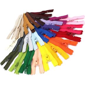 Zipperstop Assorted 7" 3 COIL for Crafts~YKK (25 Zippers/Pack)~MADE IN USA, Multi-colored Piece