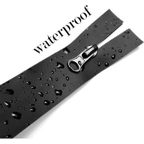 LaserThing - Waterproof #3 Coil Zipper, 3ft Matte Black Coil w/ 5 Zipper Pulls