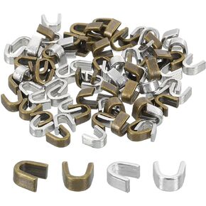uxcell 80Pcs Zipper Slider Retainers - #5 U Shape Top Stoppers for Bags Coats Jackets Closed-end Zippers Replacing, Gold Tone & Bronze Tone