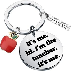 TIIMG Teacher Gift Teacher Christmas Gift Teachers Day Gift It's Me Hi I'm The Teacher It's Me Keychain
