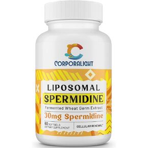 30mg Spermidine Supplement, Liposomal Spermidine, High Absorption, More Potent Than Spermidine 3HCL, Fermented Wheat Germ Extract, Spermidine for Women & Men, Cellular Renewal, Longevity, 120 Softgels