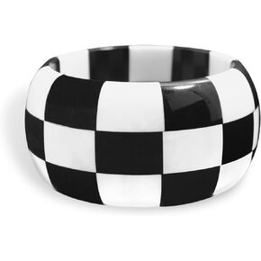 Universal Checkmate- Handmade Bold Stylish Resin bangle inspired from Chess Board Design achieved with Joinery Art for women's/girls (Medium Hands Size)