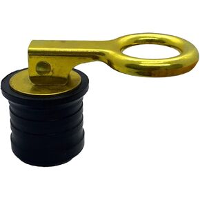 Boat Drain Plug Marine Brass Screw Type Compression Handle Plug Hulls Livewell Bilge Transom, Locks in Place for Yacht (1")