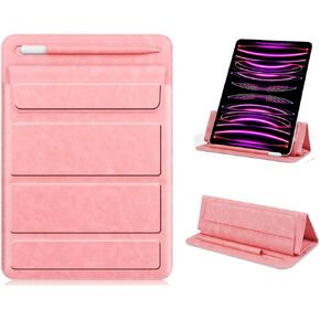 8-11 inch Tablet Sleeve Case with Pen Holder, Slim PU Lightweight Universal case with Foldable Stand for iPad 10th Generation 2022, iPad Pro 11, iPad mini6, Galaxy Tab S9/A9 Plus/A8 etc Pink