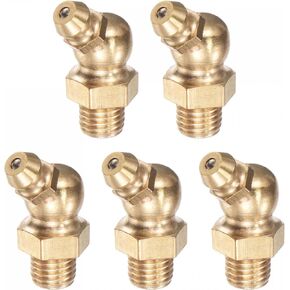 uxcell Brass 45 Degree Grease Fitting M8 x 1mm Thread Hydraulic Grease Fitting Accessories, 5Pcs