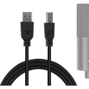 Geekria for Creators USB to USB-B Microphone Cable 8 ft / 250 CM, Compatible with FIFINE K670, K683A, T669, T732, K670B, K780A Mic Cord (Black)
