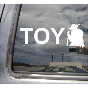 Toy Yoda - Funny Humor Toyoda - Cars Trucks Moped Helmet Hard Hat Auto Automotive Craft Laptop Vinyl Decal Store Window Wall Sticker 06002