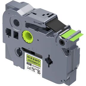 1PK Black on Green Fluorescent Laminated Label Tape Compatible for Brother P-Touch TZe-D41 TZ D41 Tze D41(18mm x 8m)